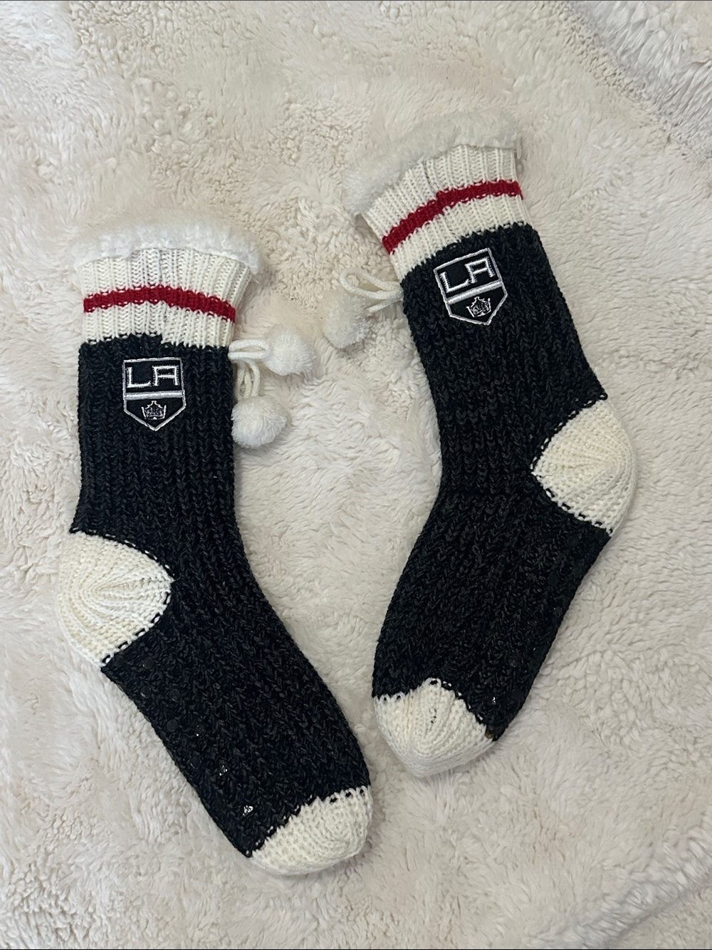 Lightly Worn Kings Hockey Socks - Stopper Grip On Bottom